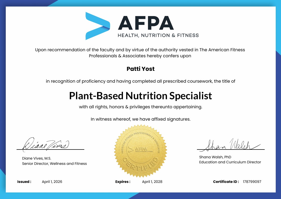 Plant Based Nutrition Specialist